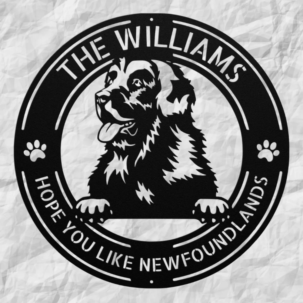 Personalized Newfoundland Dog Metal Sign